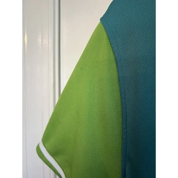 Paterson Men’s Courtside Teal & Green Short Sleeve Button‎ Up Snap Shirt Medium - Picture 16 of 16